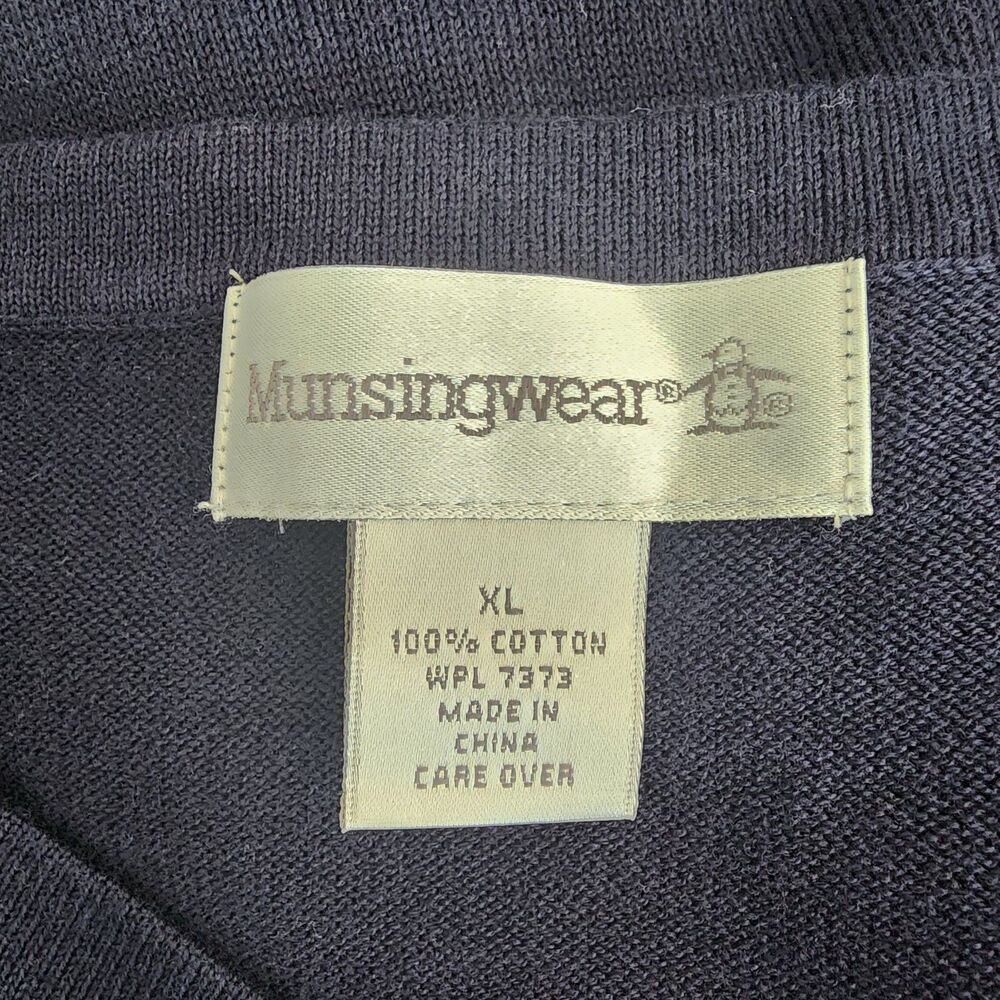 Munsingwear Cotton Knit Navy Blue Crew Neck Men's Pullover Sweater Size XL